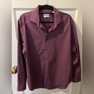 Men's Purple Calvin Klein Dress Shirt